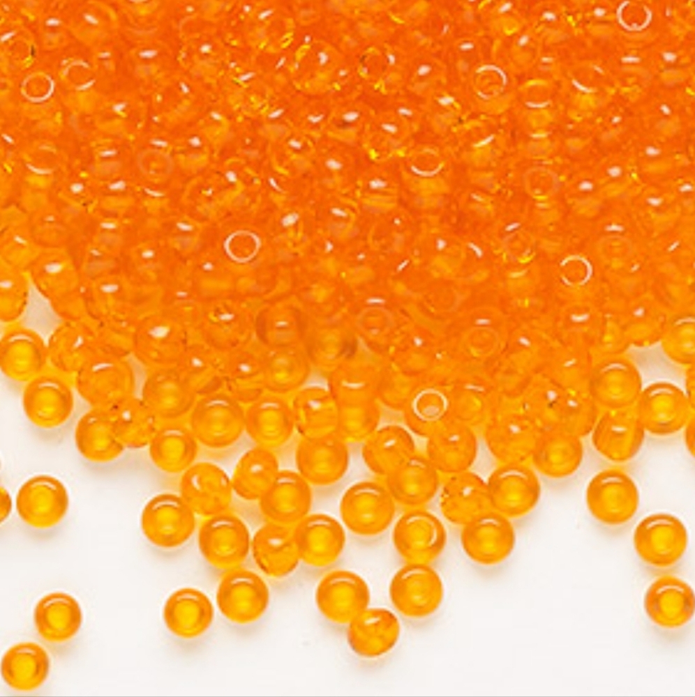 5/$15 Seed Bead Czech Glass Transparent Orange Tube